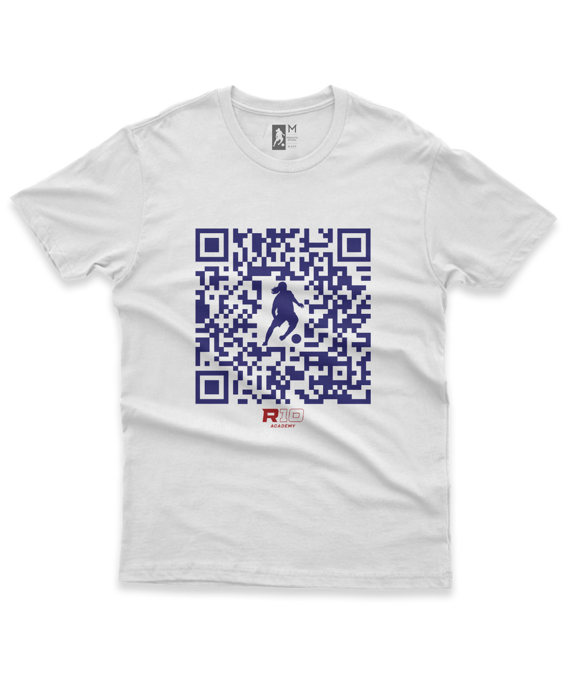 Camiseta Plus Size Algodão QR Code Azul