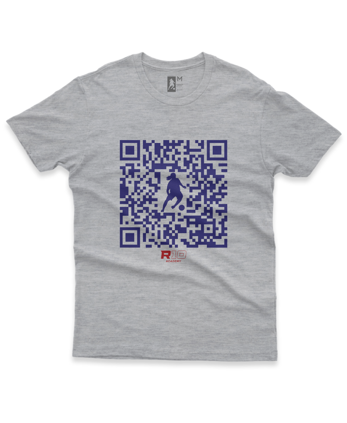 Camiseta Plus Size Algodão QR Code Azul