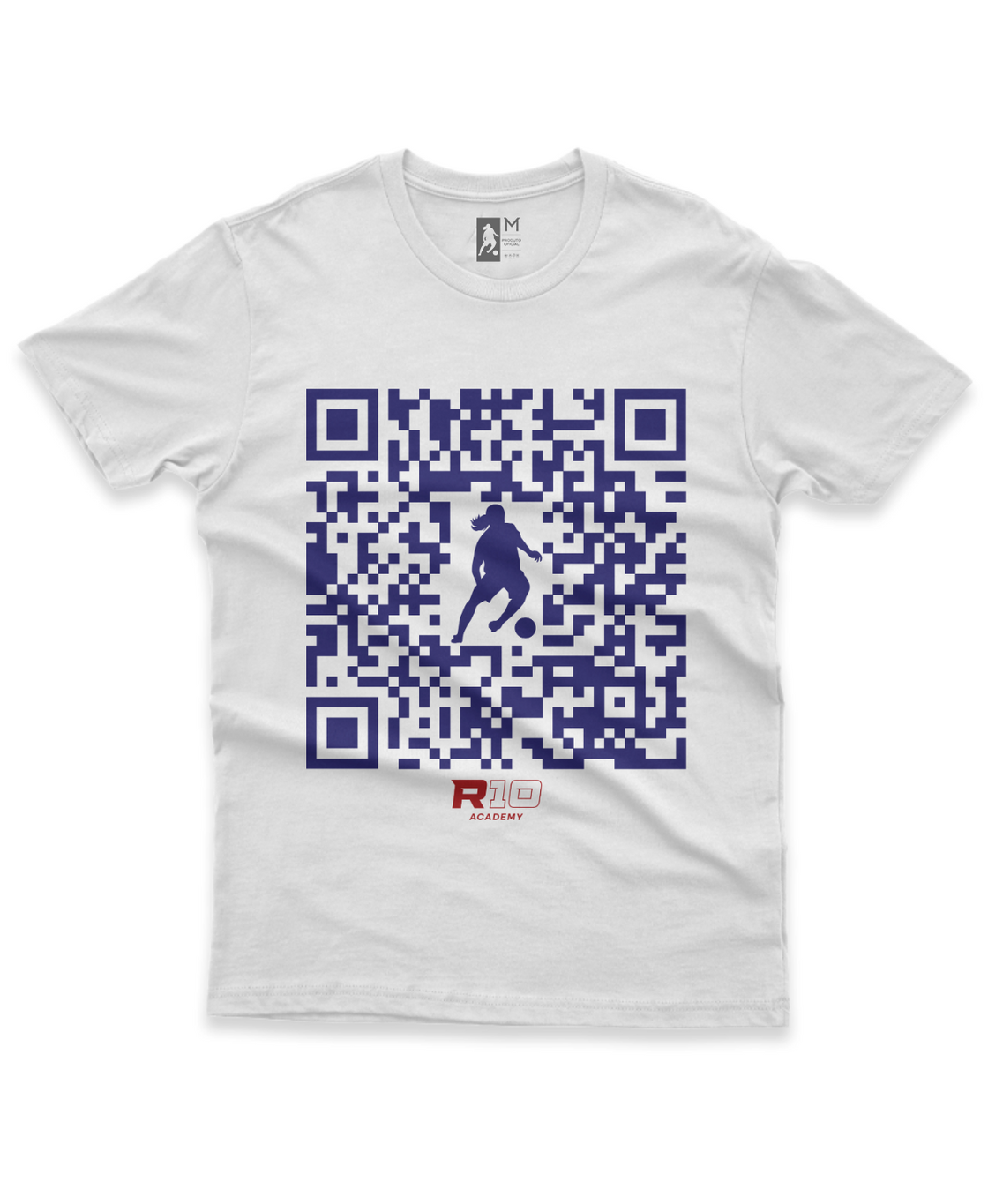 Camiseta Infantil Algodão QR Code Azul